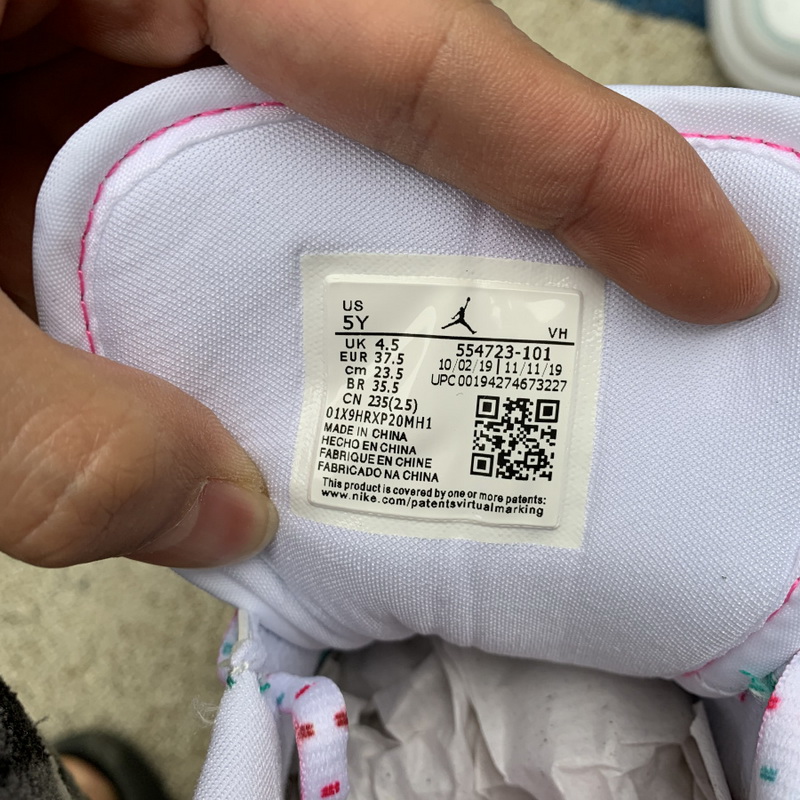 Air Jordan 1 Low White Green Pink