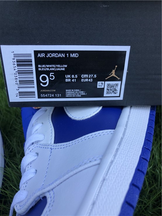 Air Jordan 1 Mid Royal Blue Laser Orange