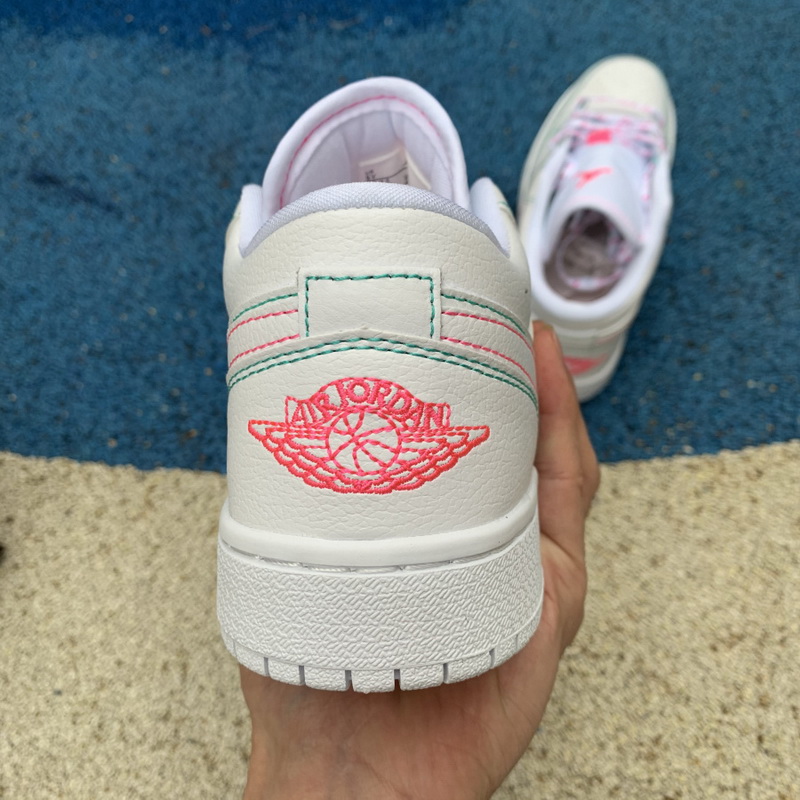 Air Jordan 1 Low White Green Pink