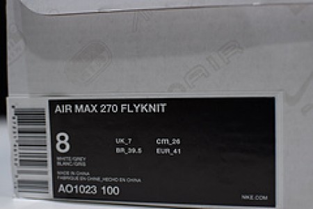 NIKE AIR MAX 270 FLYKNIT WHITE/BLACK