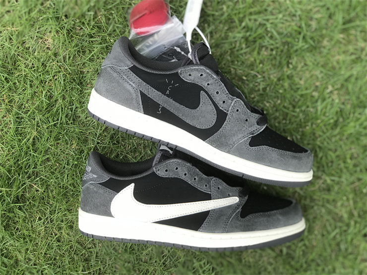 Travis Scott X Air Jordan 1 Low OG Black Gray TS inverted hook