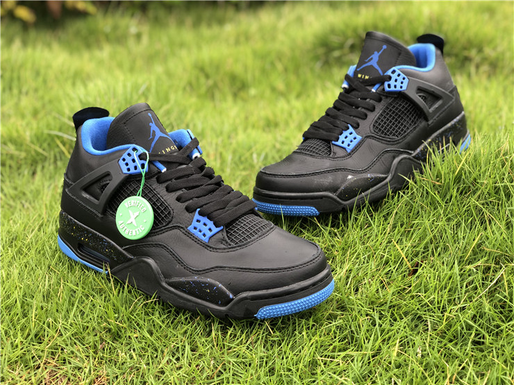 Air Jordan 4 Black Blue Gold
