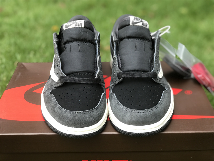 Travis Scott X Air Jordan 1 Low OG Black Gray TS inverted hook