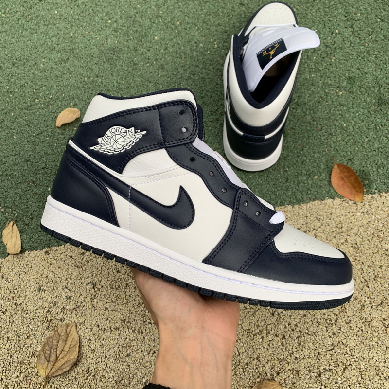 Jordan 1 Mid White Metallic Gold Obsidian