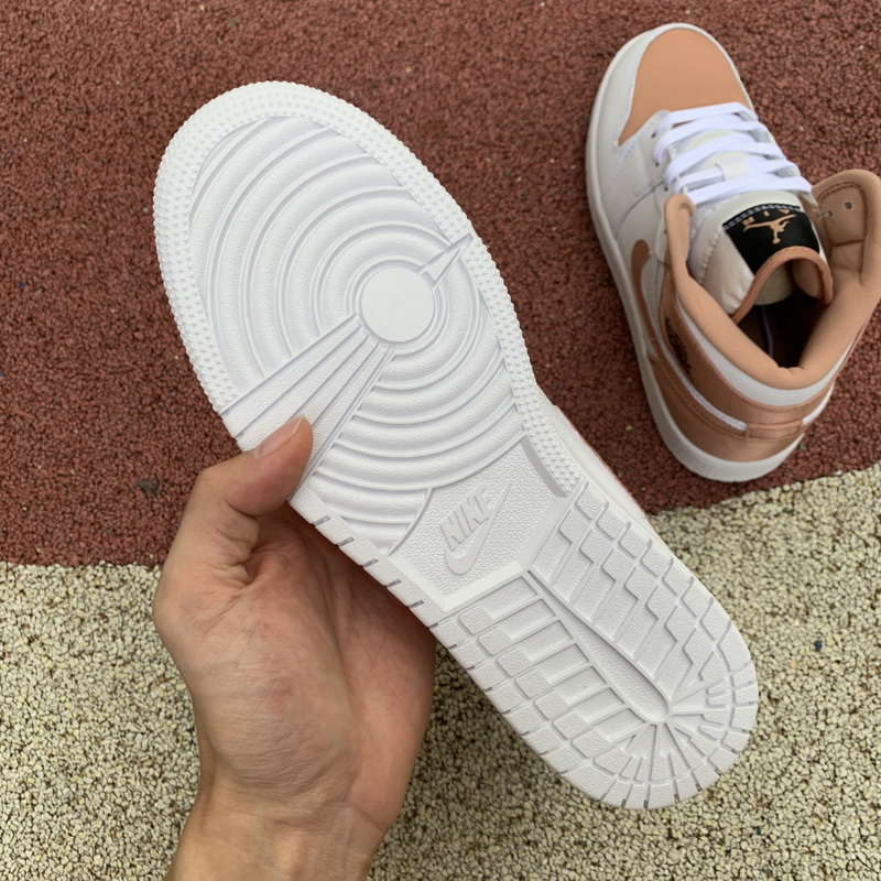 Jordan 1 Mid White Rose Gold