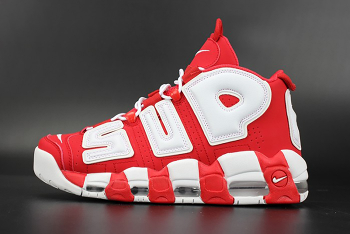 Supreme x Nike Air More Uptempo Varsity Red/White mens
