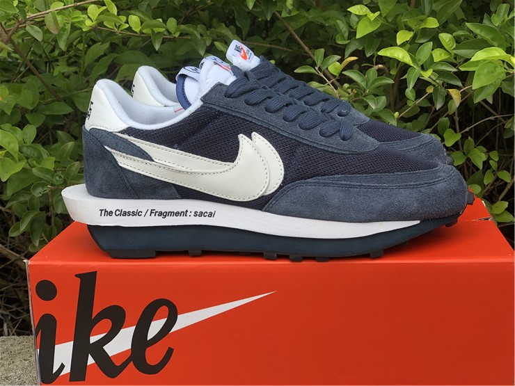 Fragment x Sacai x Nike LD Waffle ''White Navy Blue''