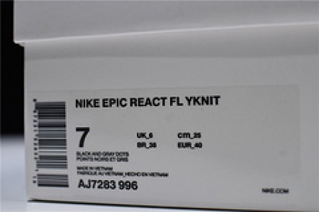 nike epic REACT FLYKNIT Black and grey dots point noirs ET gris
