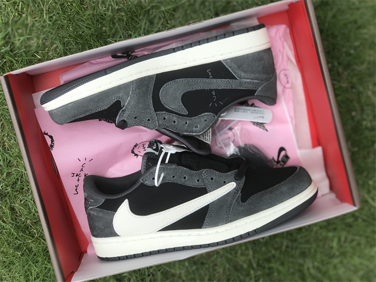 Travis Scott X Air Jordan 1 Low OG Black Gray TS inverted hook