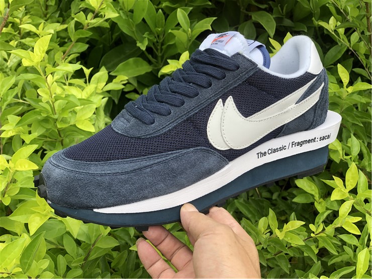 Fragment x Sacai x Nike LD Waffle ''White Navy Blue''