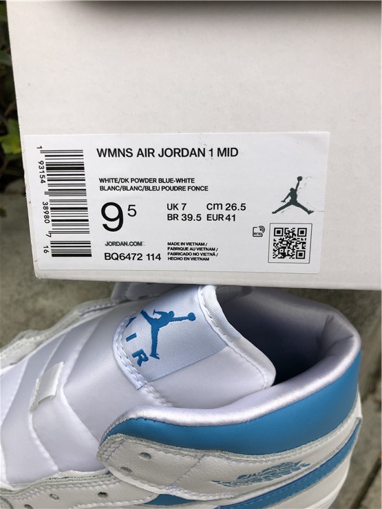 Air Jordan 1 Mid White Blue