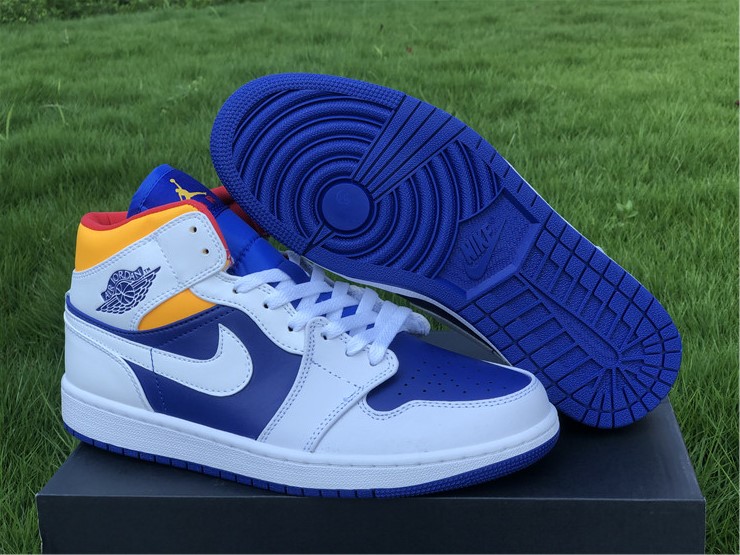 Air Jordan 1 Mid Royal Blue Laser Orange