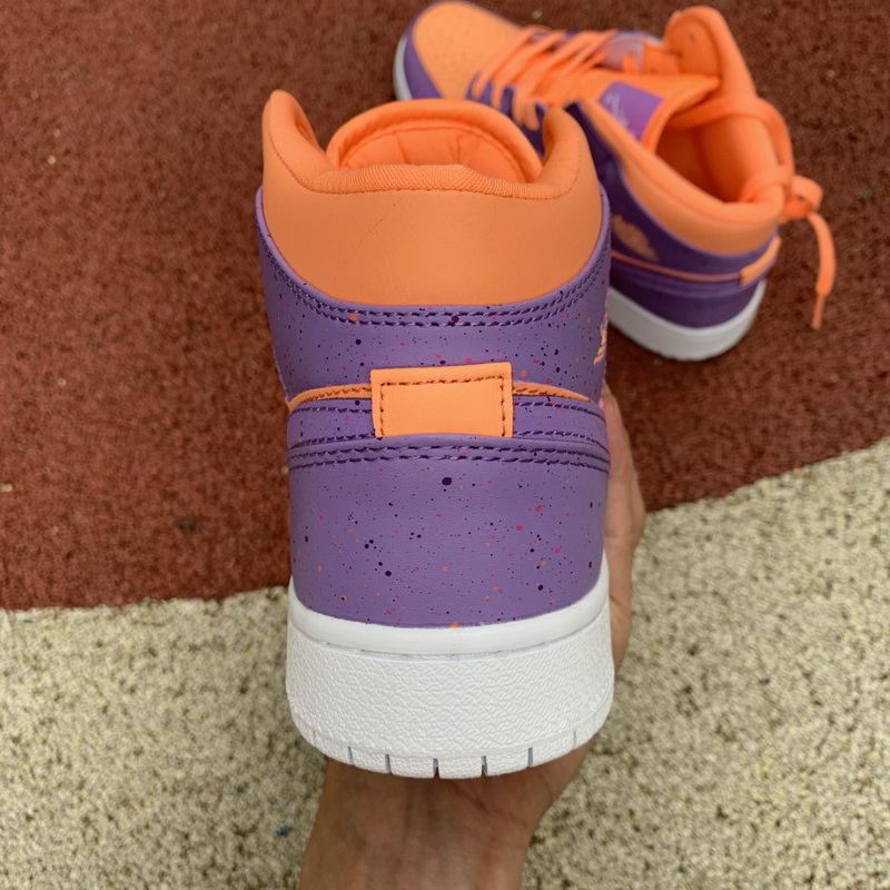 Jordan 1 Mid Paint Splatter Orange Purple