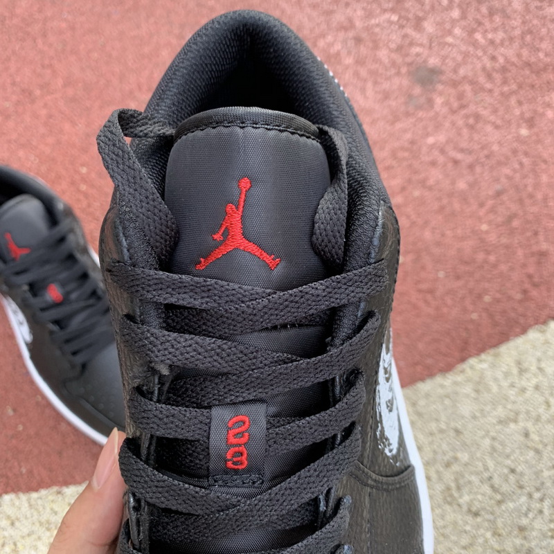 Air Jordan 1 Low Brushstroke Swoosh Black