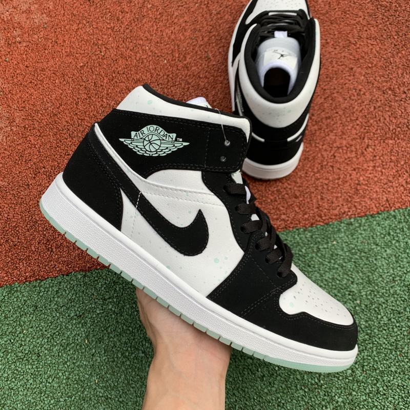 Jordan 1 Mid White Black Teal Tint