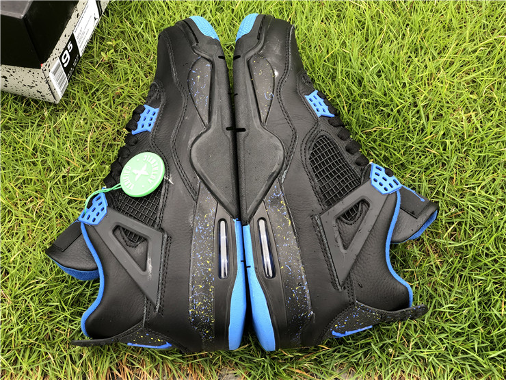 Air Jordan 4 Black Blue Gold