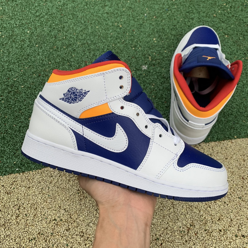 Jordan 1 Mid Royal Blue Laser Orange GS