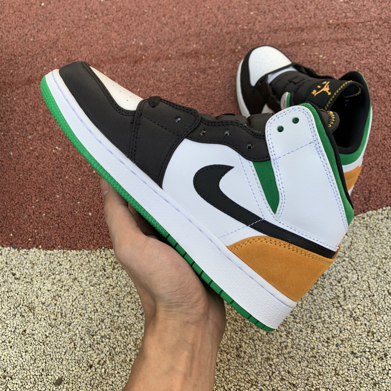 Jordan 1 Mid White Laser Orange Lucky Green