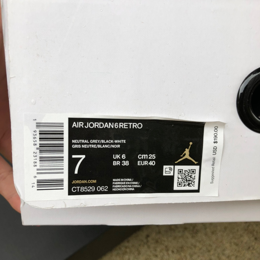 Air Jordan 6 Hare AJ6 Bugs Bunny White Red Egg basketball shoes