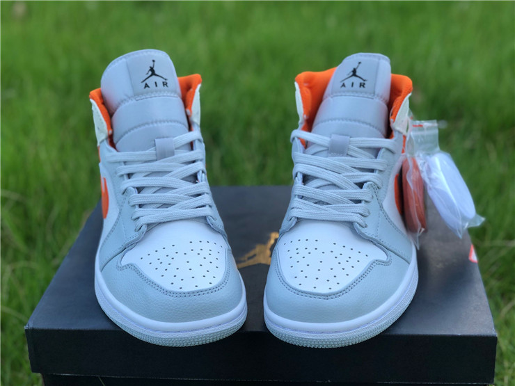 Air Jordan 1 Mid White Grey Orange