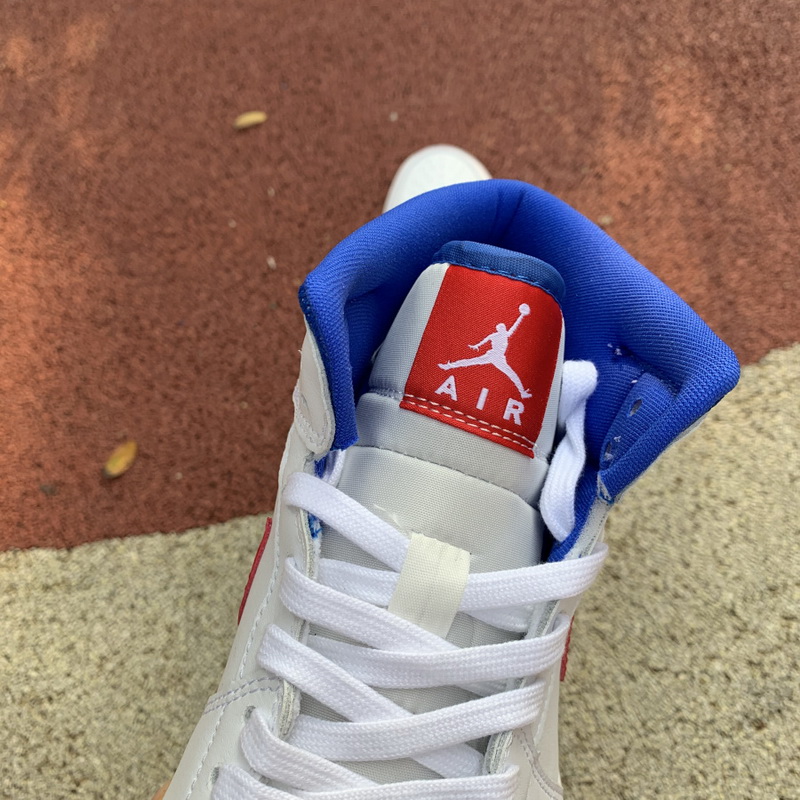 Jordan 1 Mid White Red Royal