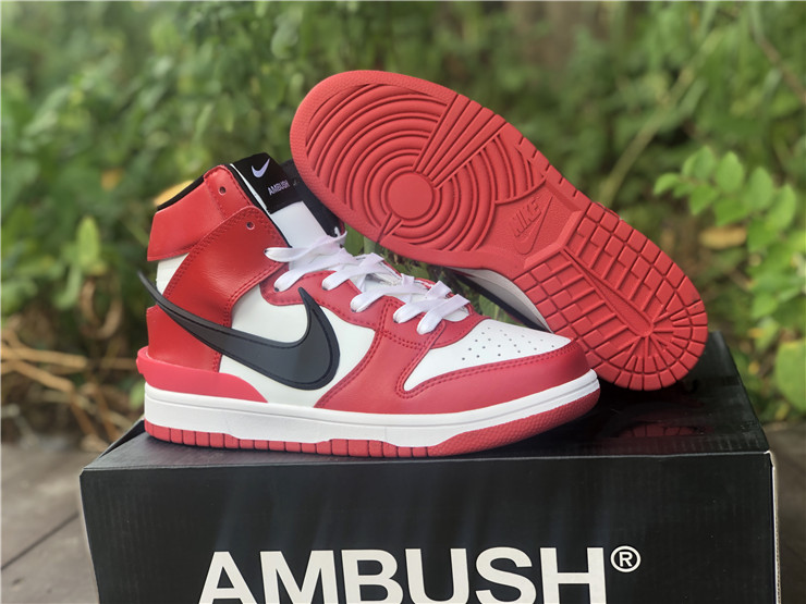 Ambush x Nike Dunk High ''White Red''