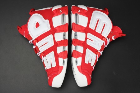 Supreme x Nike Air More Uptempo Varsity Red/White mens