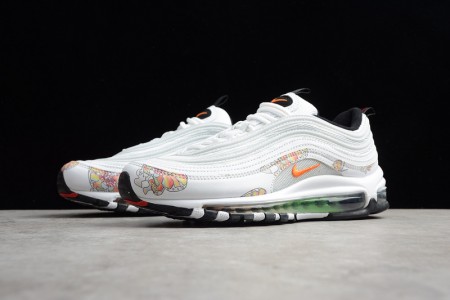 Nike womens Air Max 97 whiteorange flower