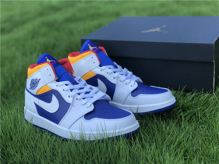Air Jordan 1 Mid Royal Blue Laser Orange