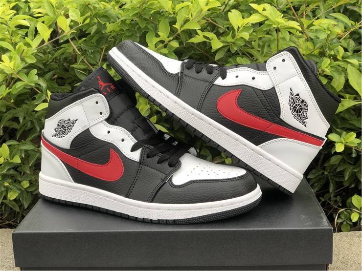 Air Jordan 1 Mid Red White Black