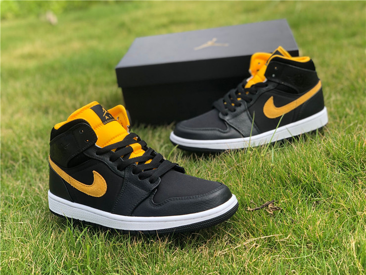 Air Jordan 1 Mid Black Yellow