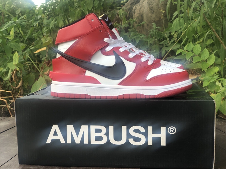 Ambush x Nike Dunk High ''White Red''