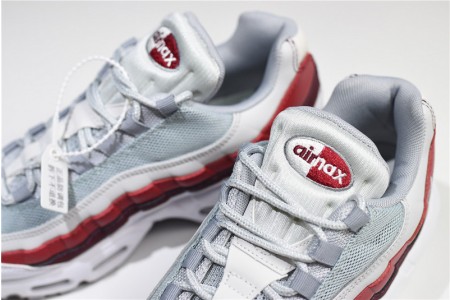 NIKE Air Max 95 Essential Mens White-Grey-Red Running Shoes