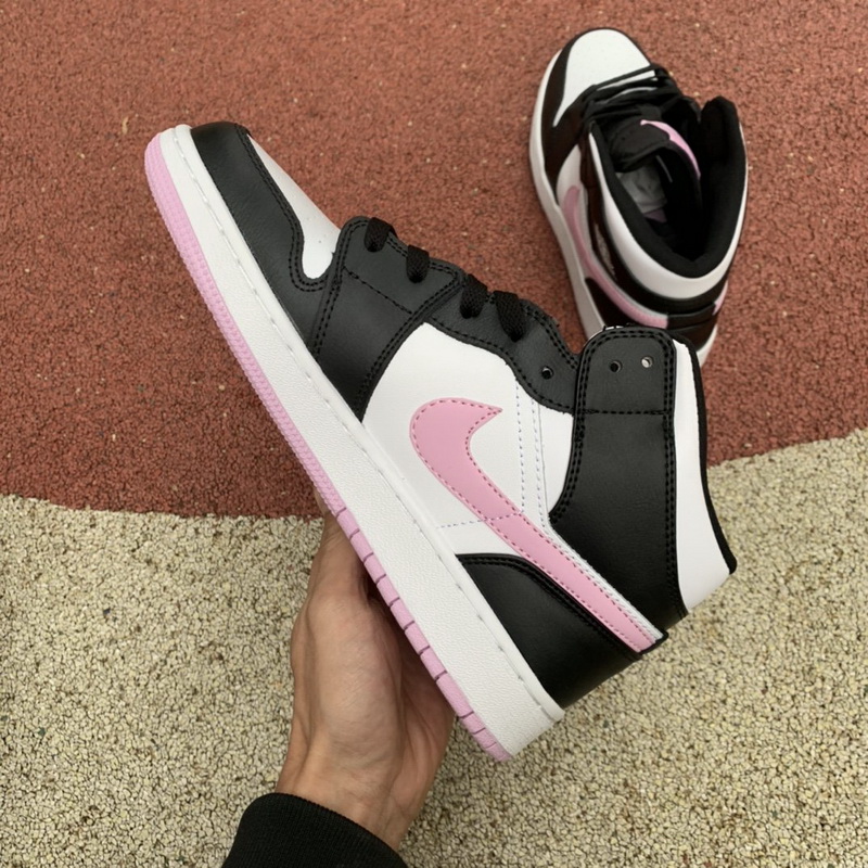 Jordan 1 Mid White Black Light Arctic Pink