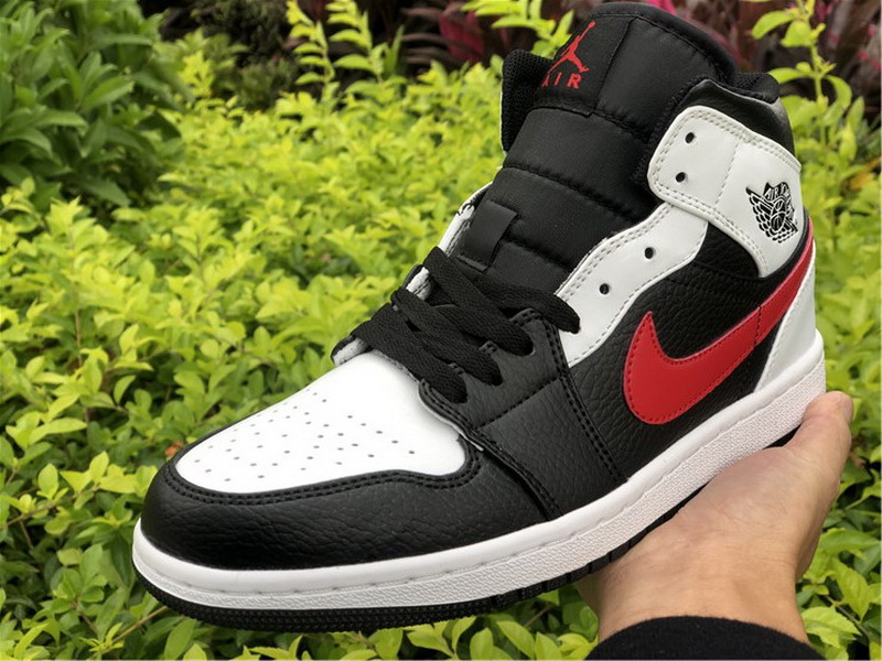 Jordan 1 Mid Black Chile Red White