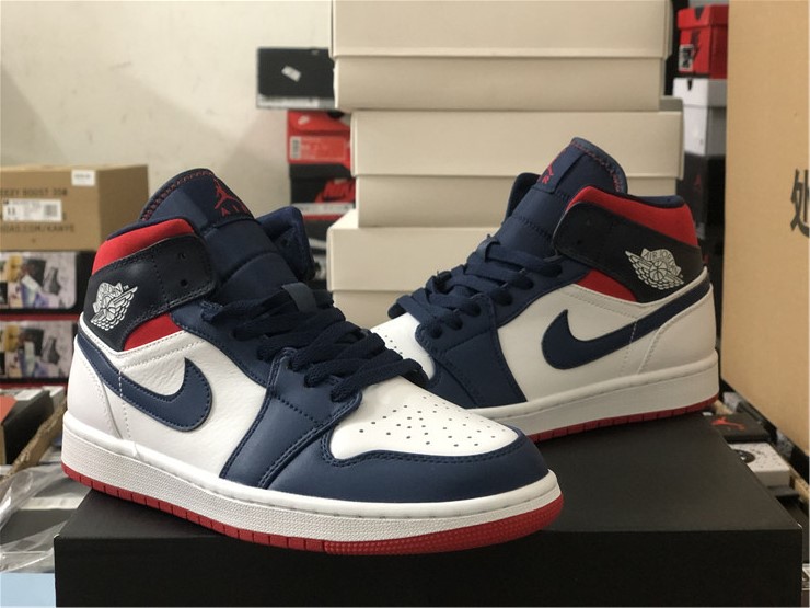 Air Jordan 1 Mid Red White Blue