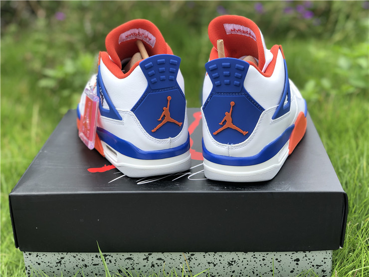 Air Jordan 4 White and Blue Tangerine