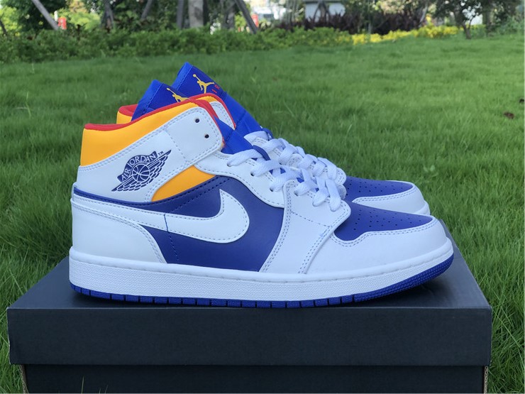 Air Jordan 1 Mid Royal Blue Laser Orange