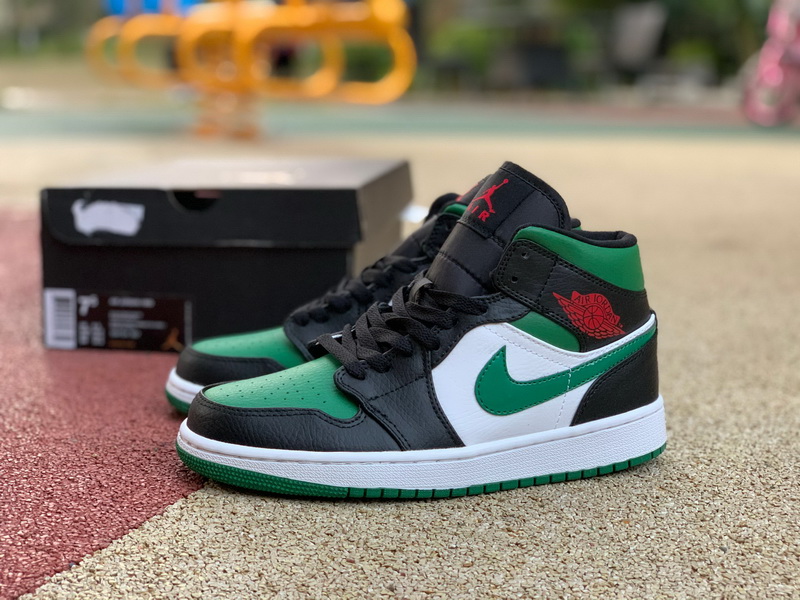 Jordan 1 Mid Green Toe