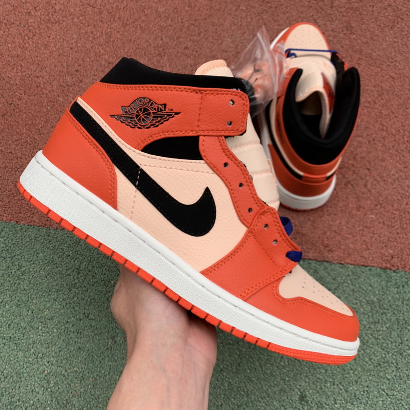 Jordan 1 Mid Team Orange Black