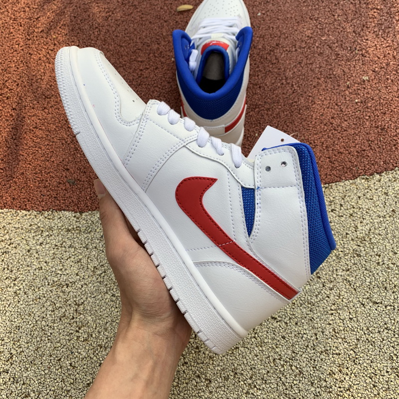 Jordan 1 Mid White Red Royal