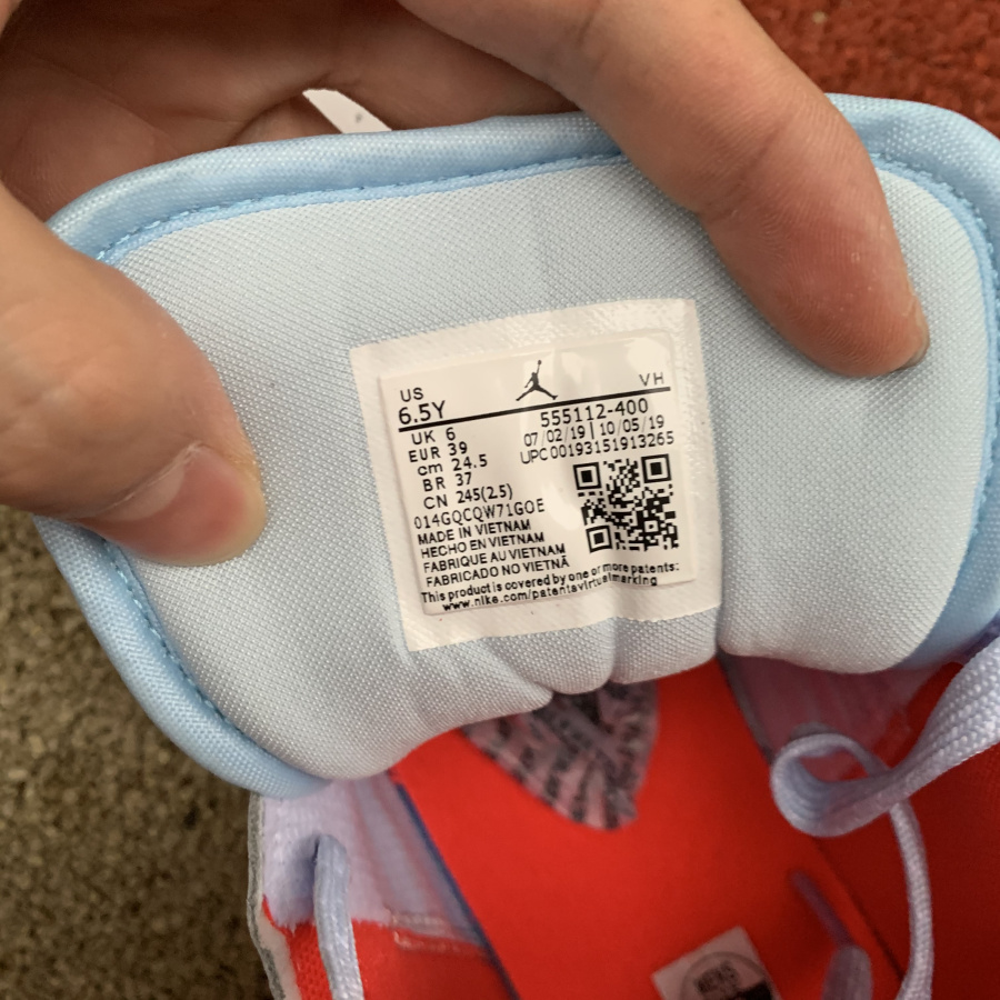 Jordan 1 Mid Half Blue Polka Dot Swoosh