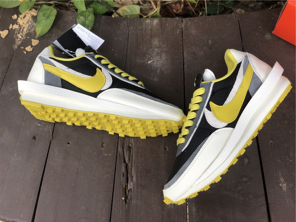 Undercover x Sacai x Nike LD Waffle ''White Yellow''