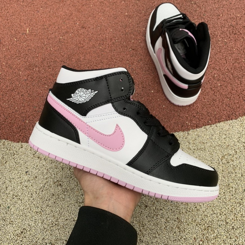 Jordan 1 Mid White Black Light Arctic Pink