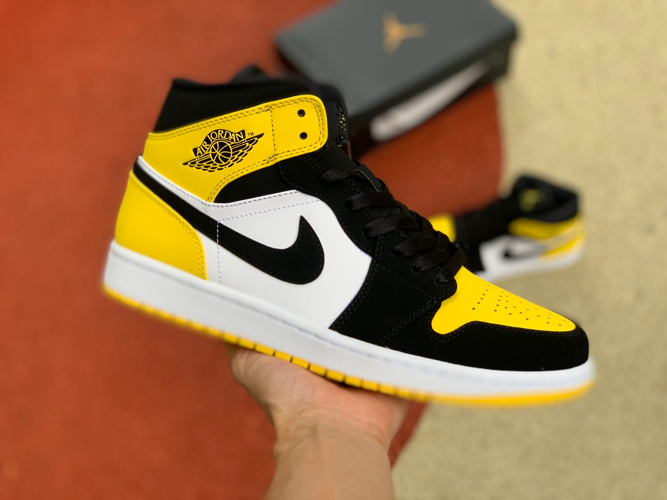 Jordan 1 Mid Yellow Toe Black