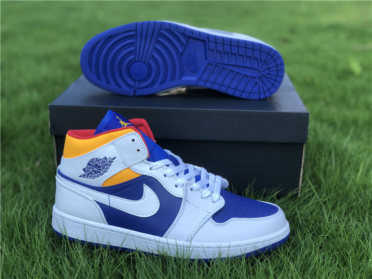 Air Jordan 1 Mid Royal Blue Laser Orange