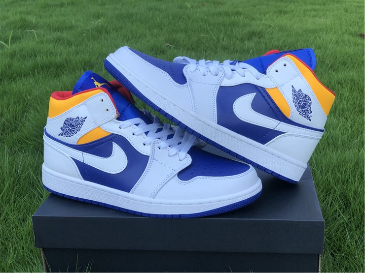 Air Jordan 1 Mid Royal Blue Laser Orange