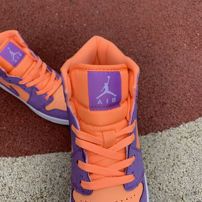Jordan 1 Mid Paint Splatter Orange Purple
