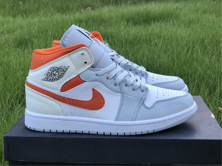 Air Jordan 1 Mid White Grey Orange
