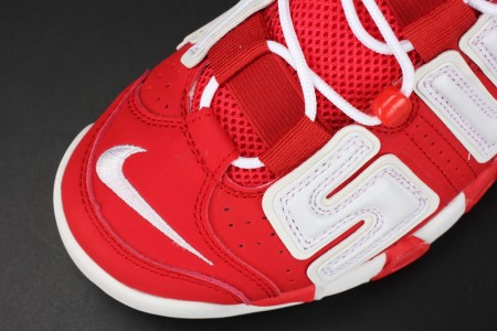 Supreme x Nike Air More Uptempo Varsity Red/White mens